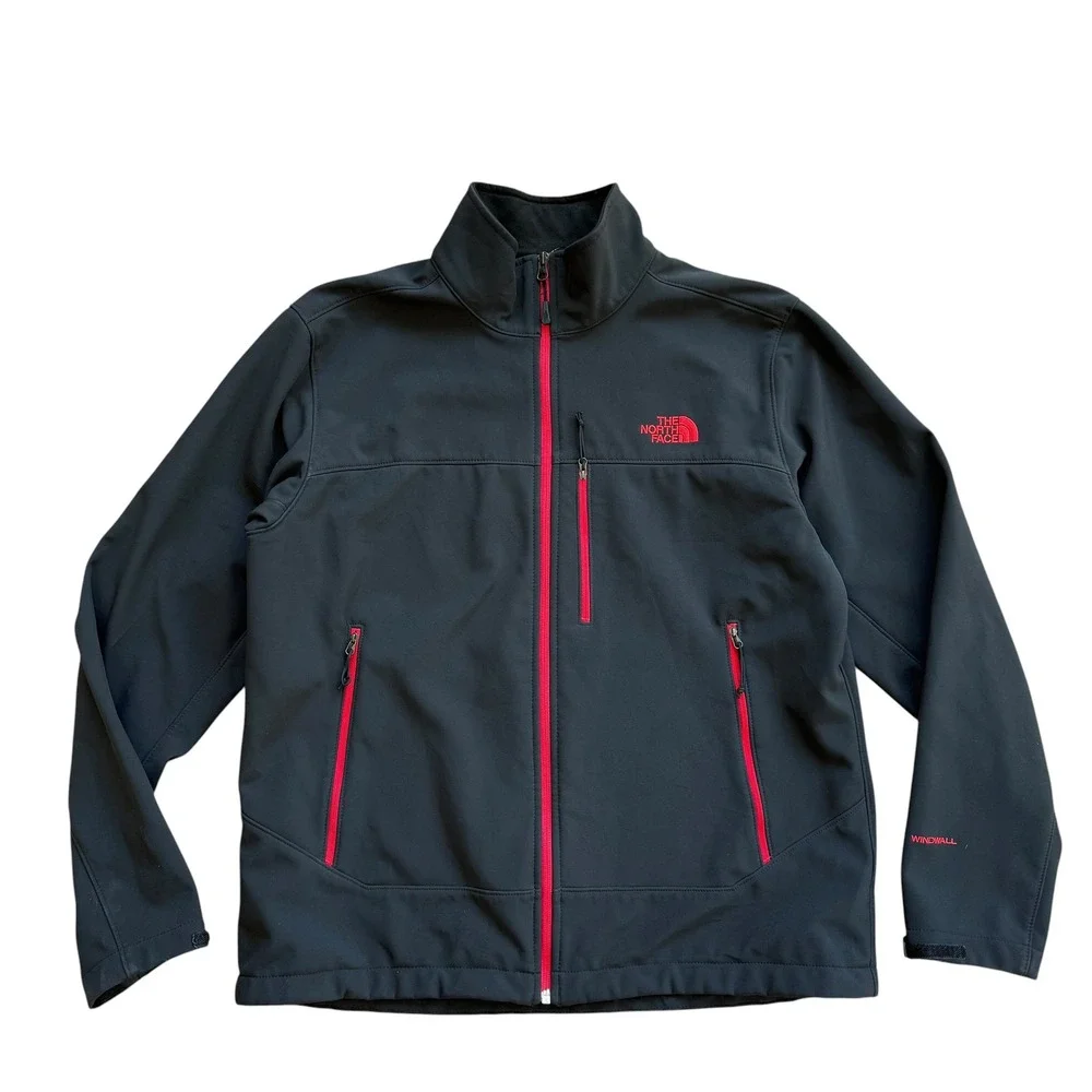 The North Face Mens Apex Bionic WindWall Softshell Jacket Black Full Zip Large